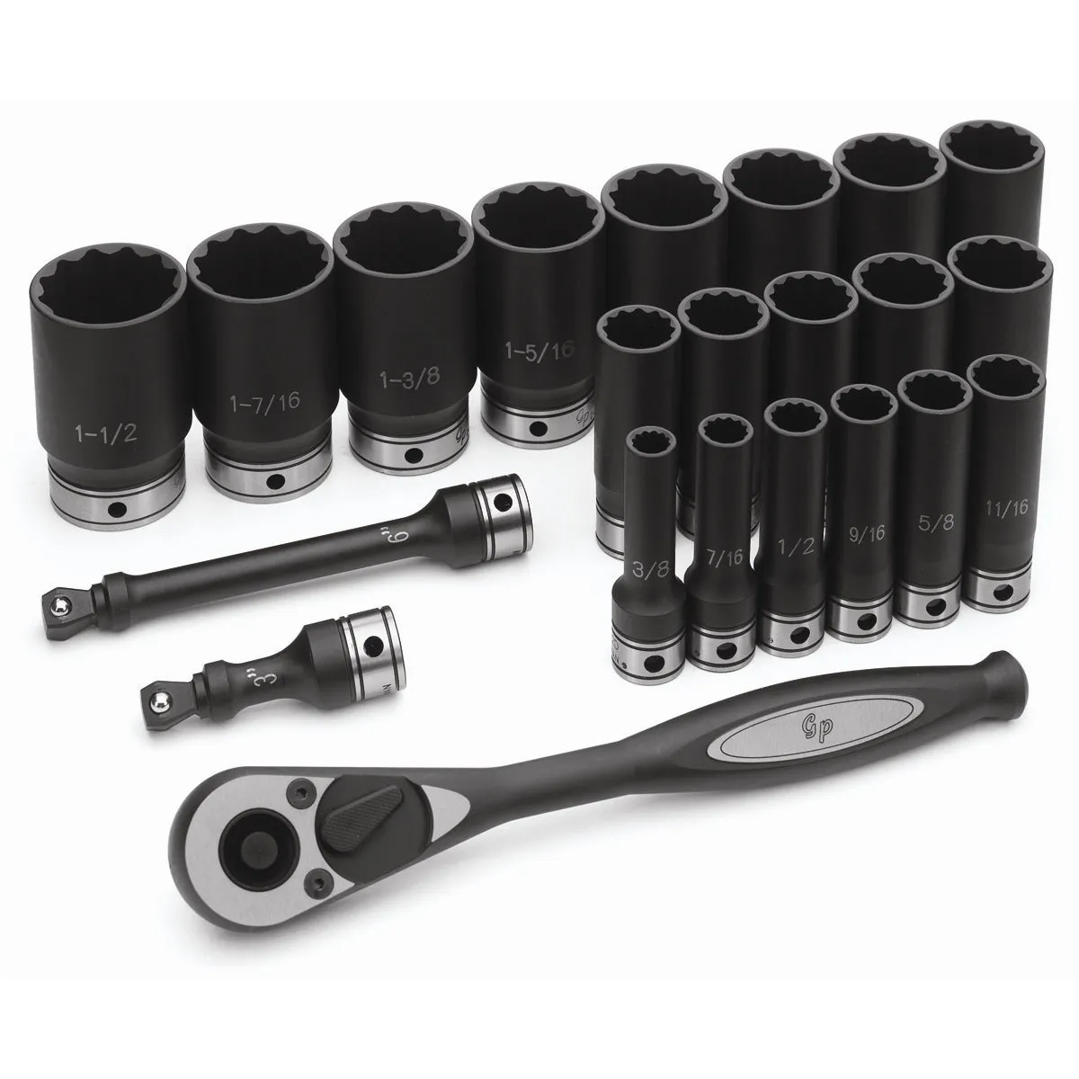 1/2" Dr. 22pc Fractional Deep Duo-Socket Set - 12 Point GRE82222D