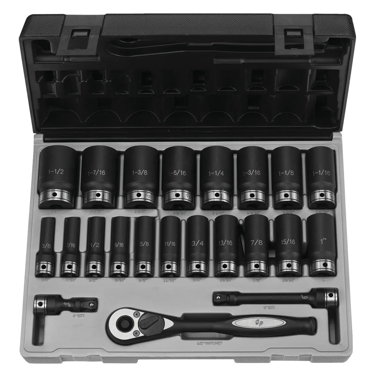 1/2" Dr. 22pc Fractional Deep Duo-Socket Set - 6 Pt. GRE82622D