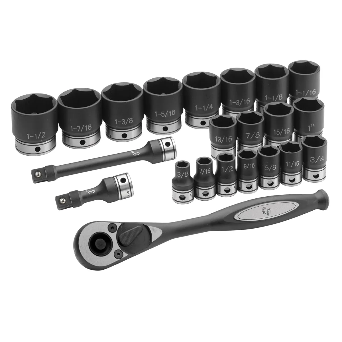 1/2" Dr. 22pc Fractional Duo-Socket Set - 6 Pt. GRE82622