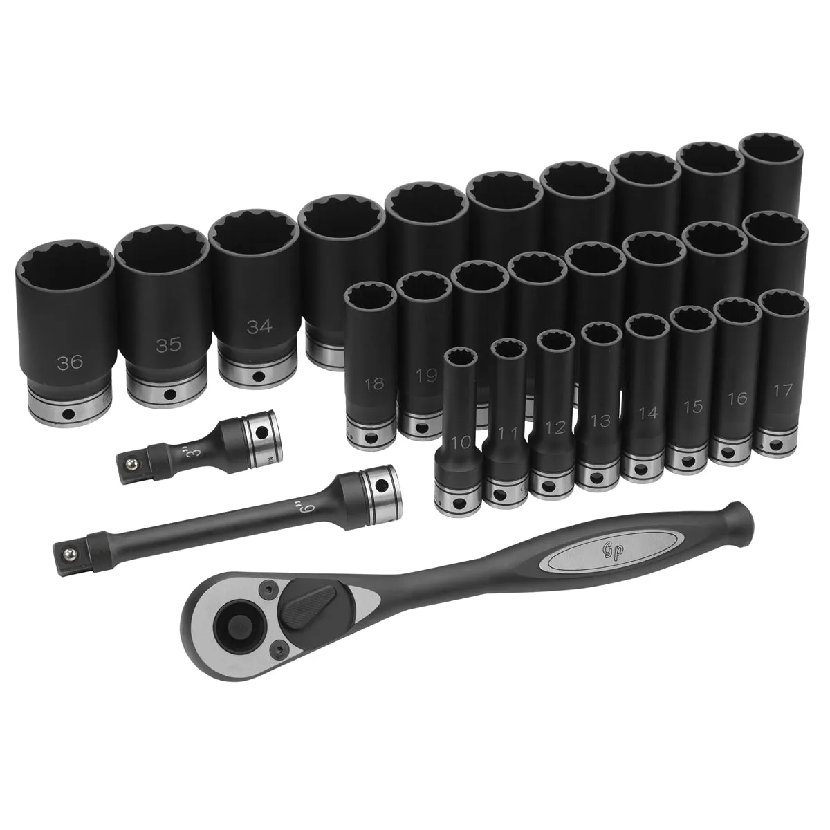 1/2" Dr. 29pc Metric Deep Duo-Socket Set - 12 Point GRE82229MD