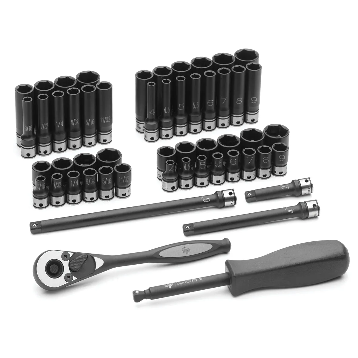 1/4" Dr. 53pc Fract. & Metric Duo-Socket Set - 6 Point GRE89653CRD