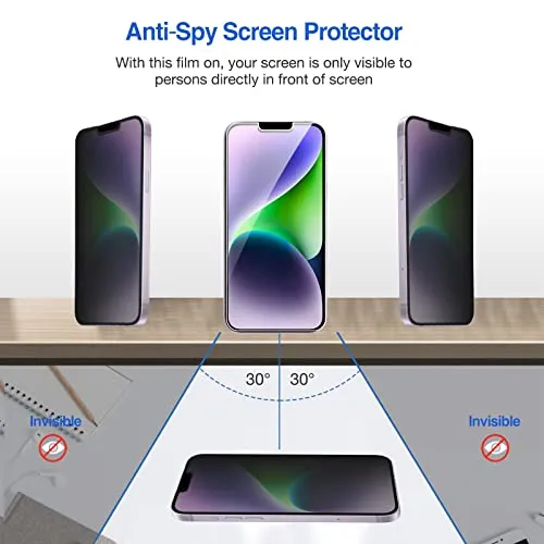 (2 Pack) iPhone 13 Pro Max/ iPhone 14 Plus 6.7" Privacy Tempered Glass Screen Protector | ProCase