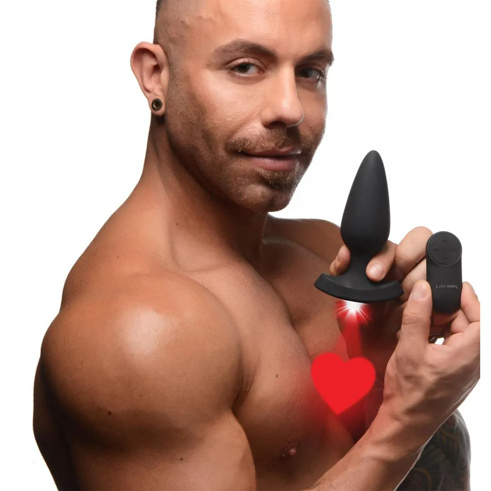 28X Laser Heart Silicone Anal Plug with Remote