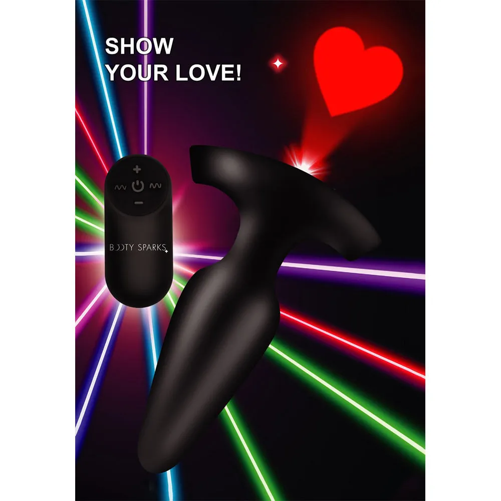 28X Laser Heart Silicone Anal Plug with Remote