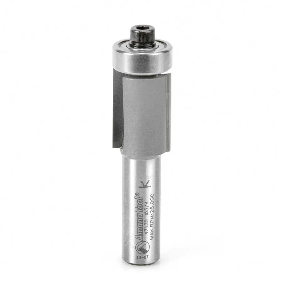 3 Degree Shear Router Bit | 3⁄4 Dia x 1 x 1⁄2"Shank | Down-Shear | 47135 | 738685471357