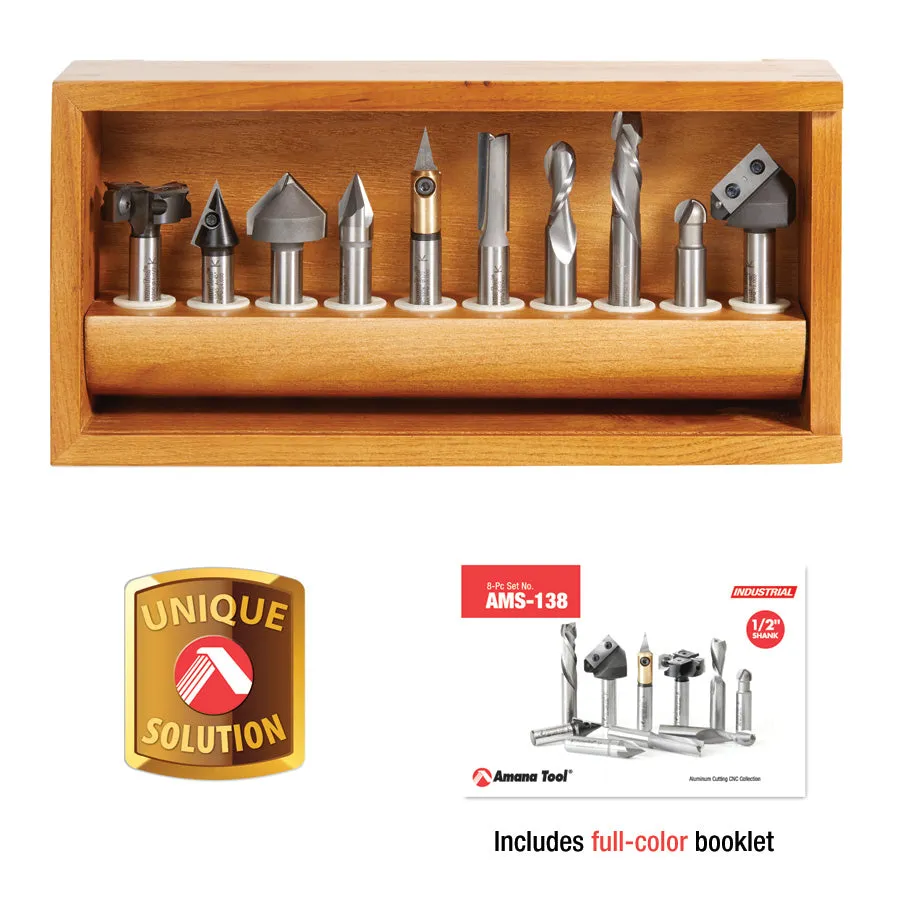 3D Signmaking CNC Router Bit Collection | 10 Piece | 1⁄2 Shank | AMS-138 | 738685138113