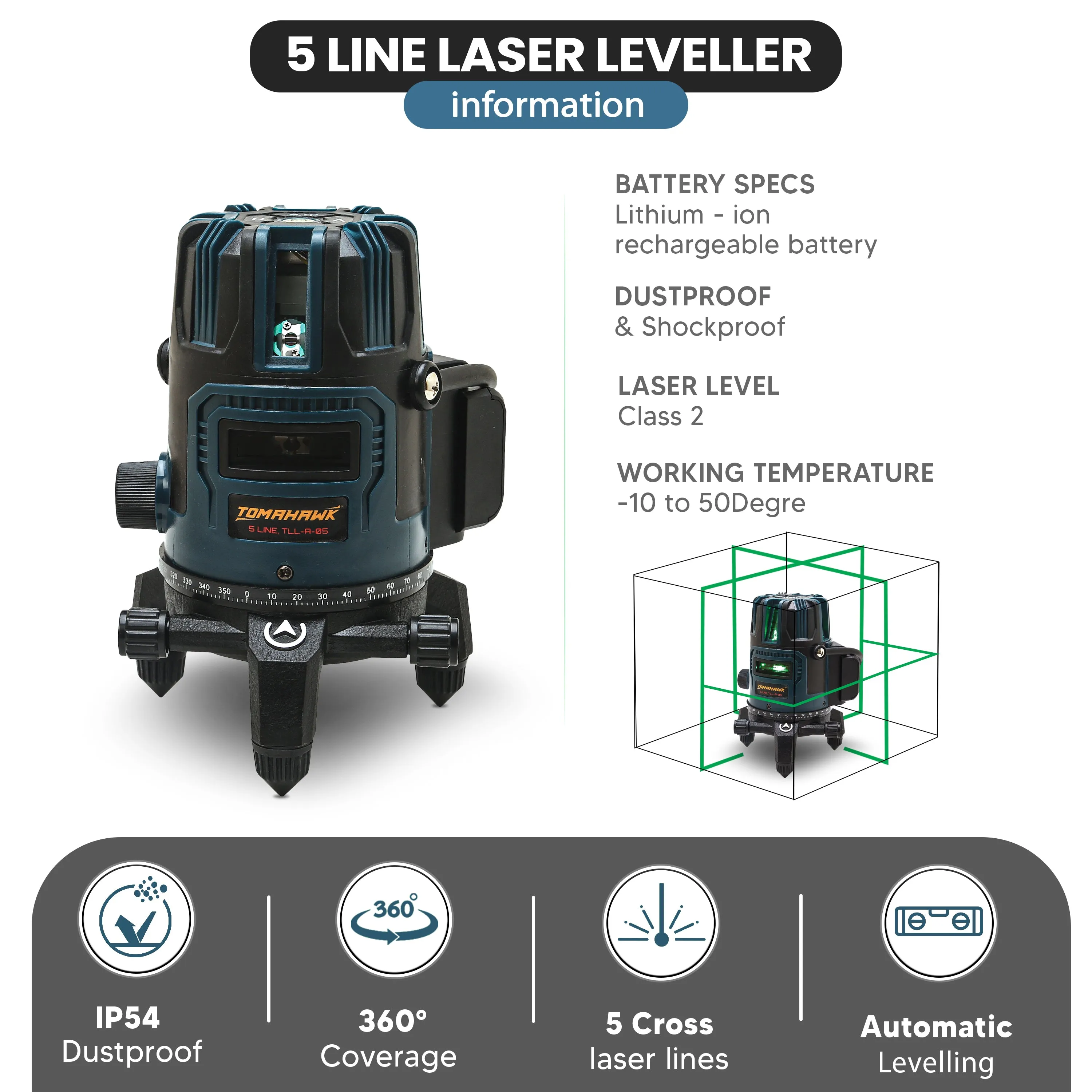 5 Line Laser Level TLLA05