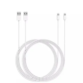 6ft TPU Lightning to USB-A Cable Dual Pack - White