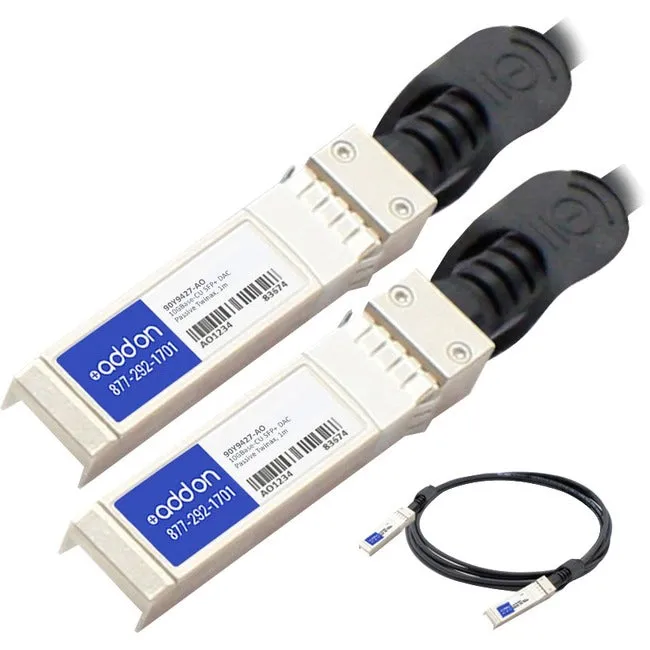 AddOn IBM 90Y9427 Compatible TAA Compliant 10GBase-CU SFP  to SFP  Direct Attach Cable (Passive Twinax, 1m) 90Y9427-AO