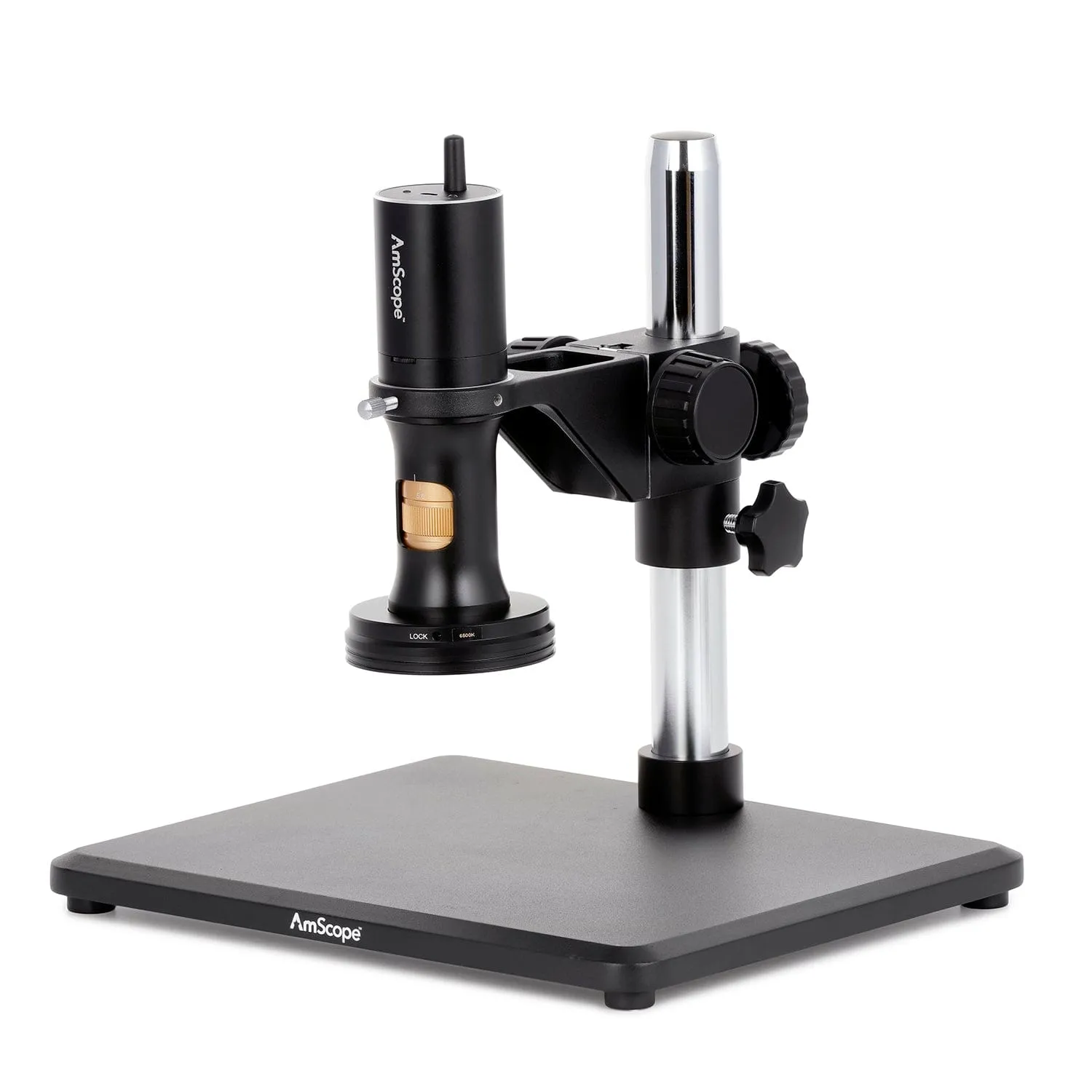 AmScope DM756 Series 1080p Wi-Fi/USB All-in-One Digital Microscope with Zoom Optics on Table Stand