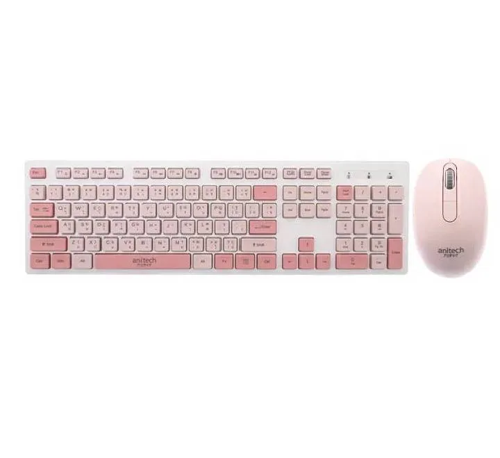 Anitech PA811PI Wireless Keyboard & Mouse Combo Set (Pink)