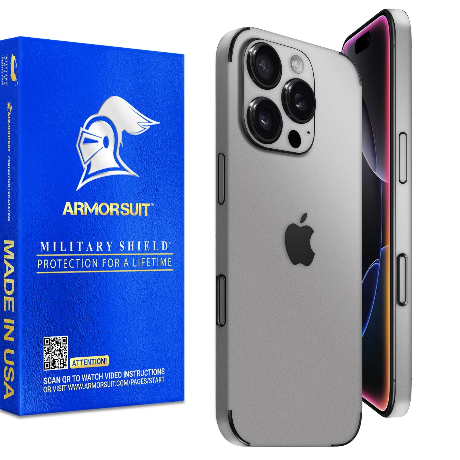 Armorsuit MilitaryShield Vinyl Skin Wrap Film for iPhone 16 Pro