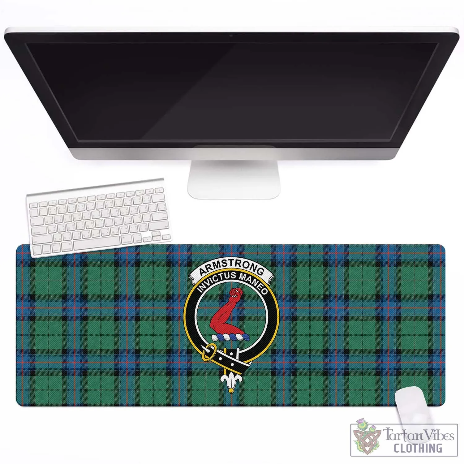 Armstrong Ancient Tartan Mouse Pad with Family Crest