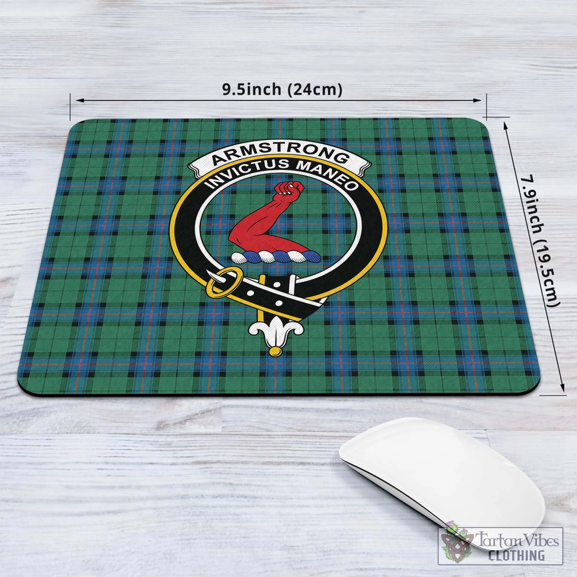 Armstrong Ancient Tartan Mouse Pad with Family Crest