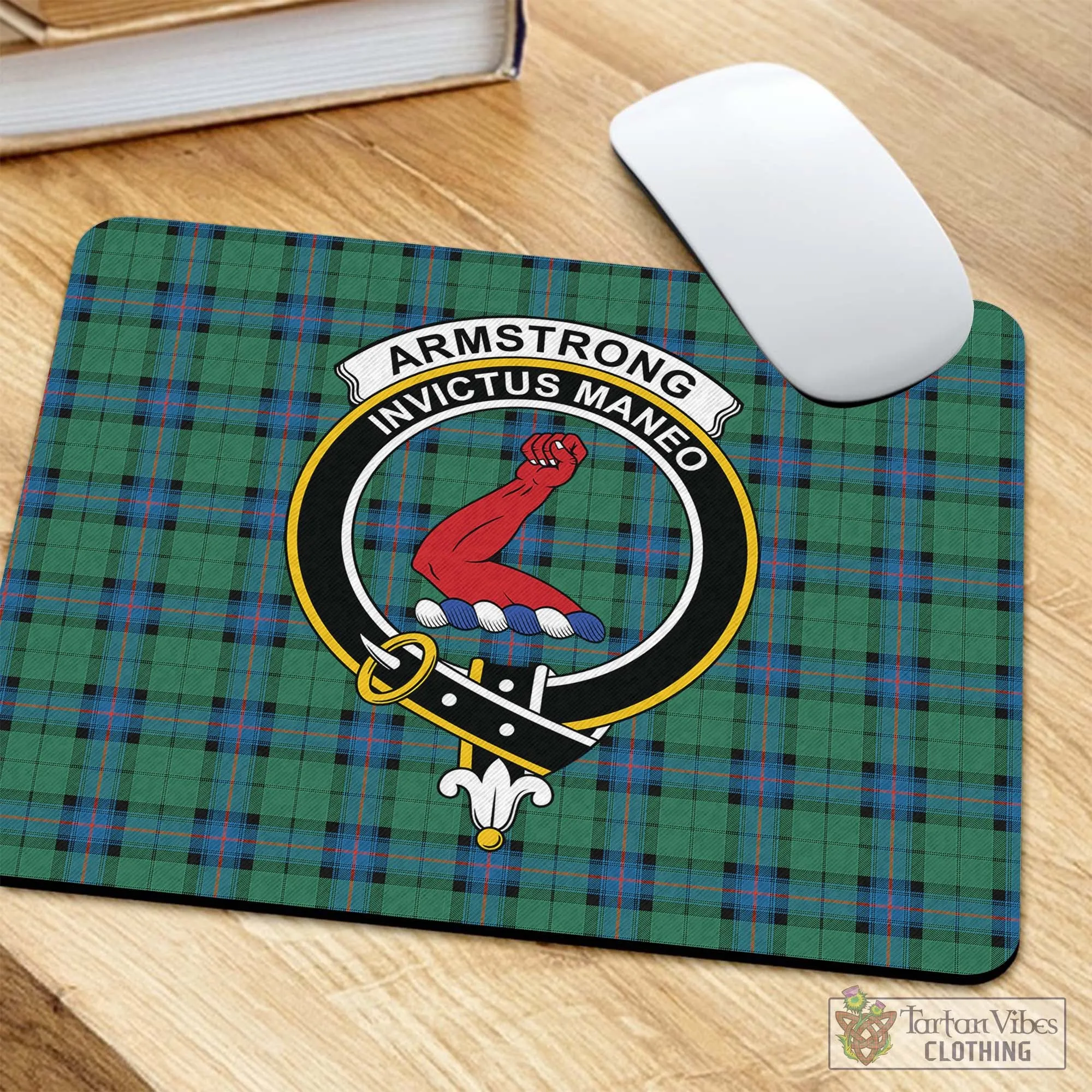 Armstrong Ancient Tartan Mouse Pad with Family Crest