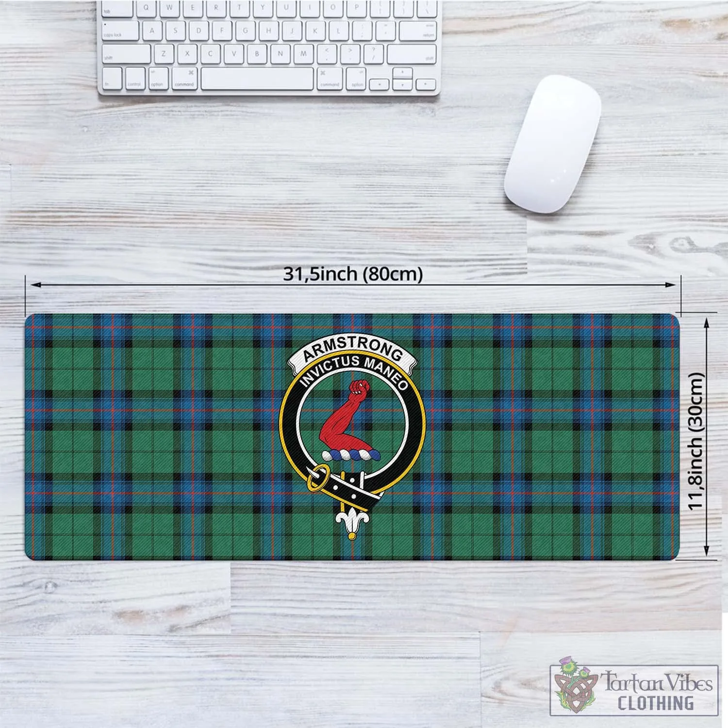 Armstrong Ancient Tartan Mouse Pad with Family Crest