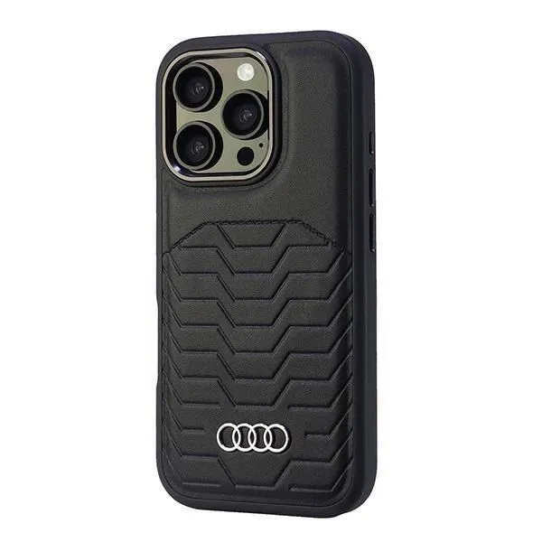 Audi Synthetic Leather Hardcase with MagSafe for iPhone 16 Pro 6.3" Black - AU-TPUPCMIP16P-GT/D3-BK