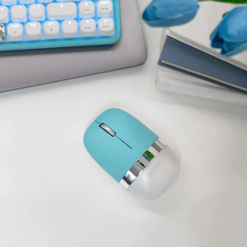 AZIO IM409 IZO Wireless Bluetooth Mouse Mint Daisy Turquoise Blue