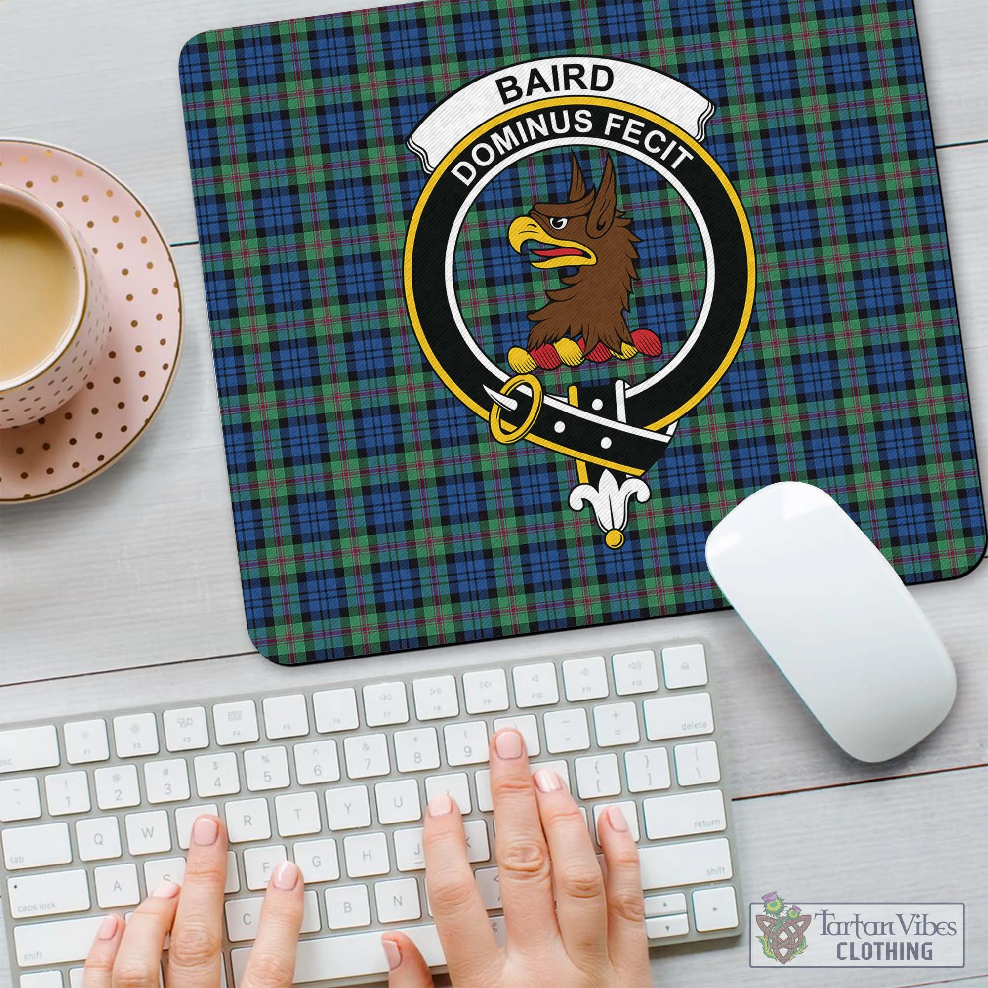 Baird Ancient Tartan Mouse Pad with Family Crest