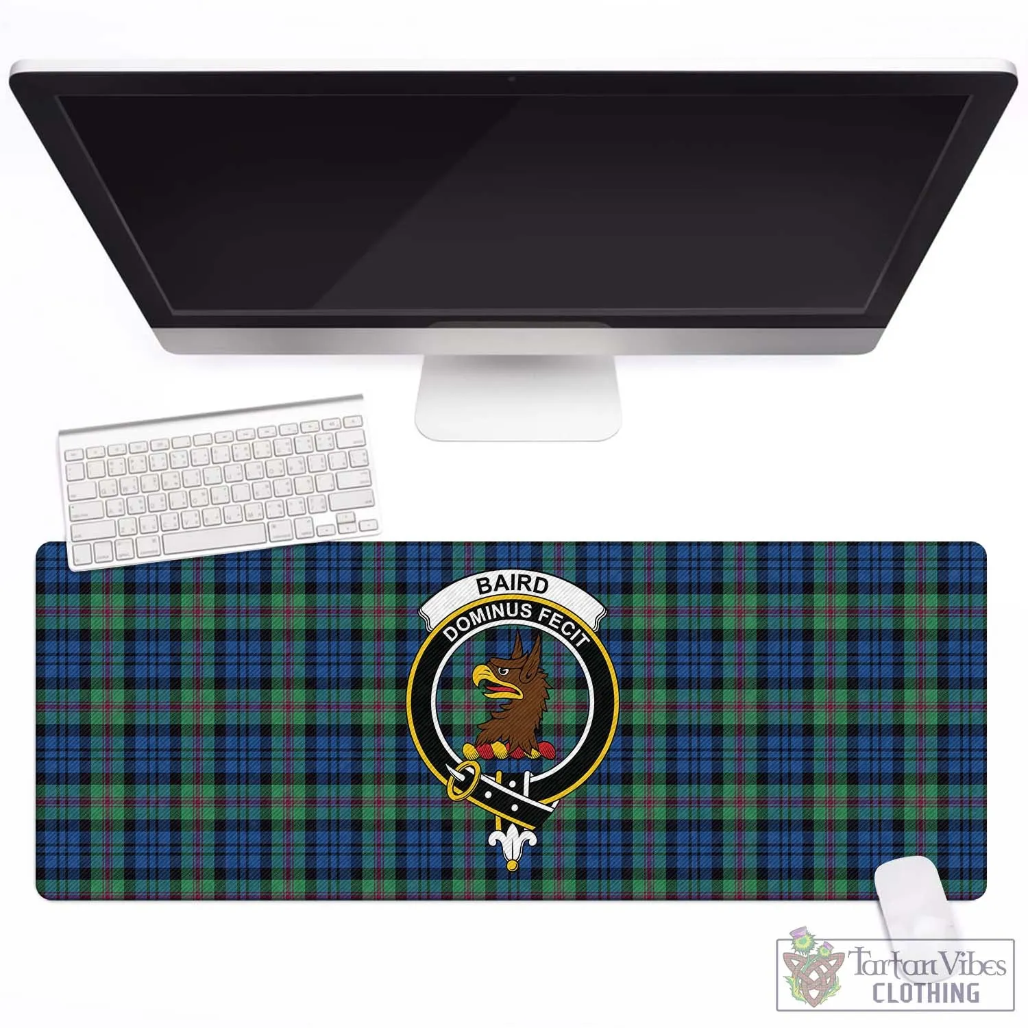 Baird Ancient Tartan Mouse Pad with Family Crest