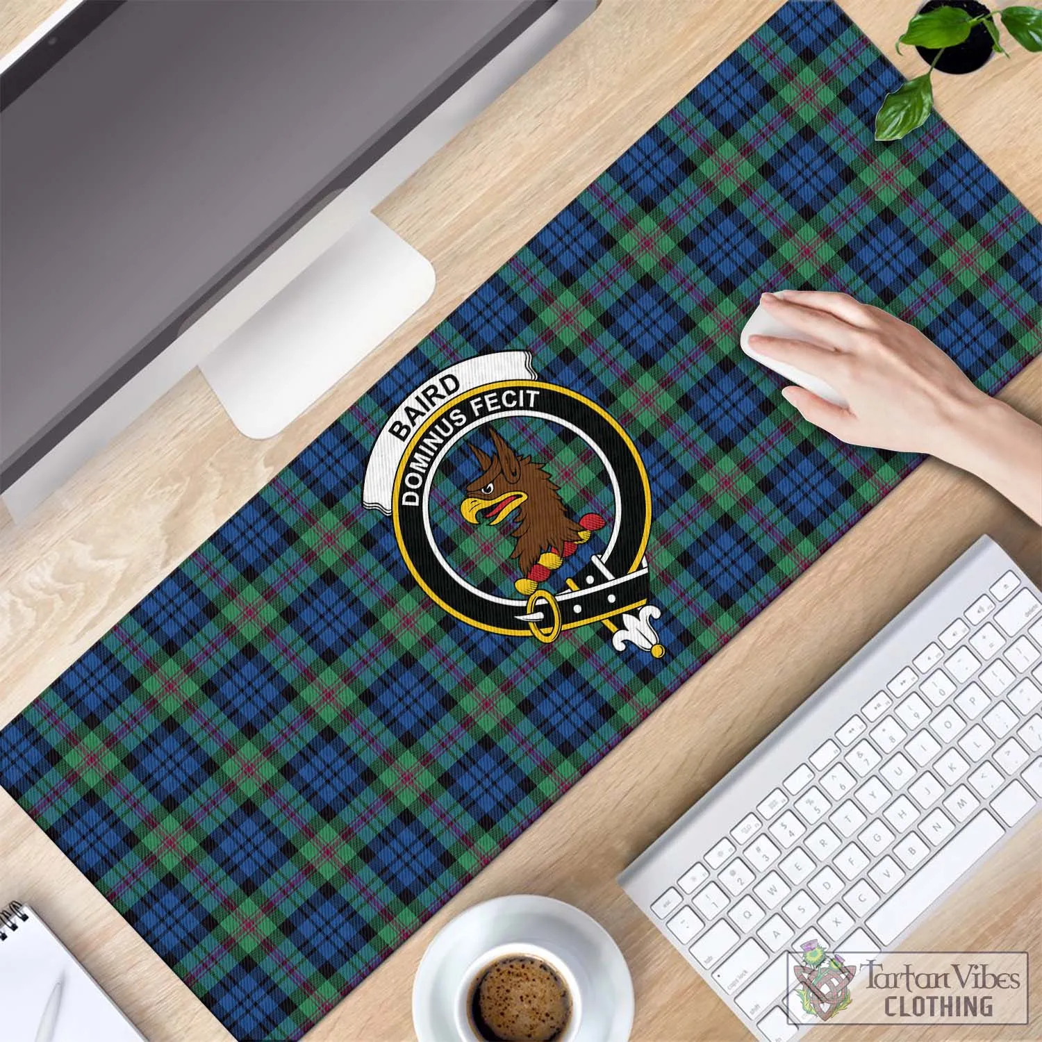 Baird Ancient Tartan Mouse Pad with Family Crest