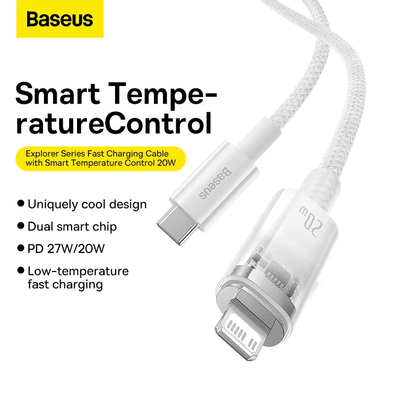 Baseus Explorer Series Fast Charging Cable with Smart Temperature Control Type-C to iP 20W