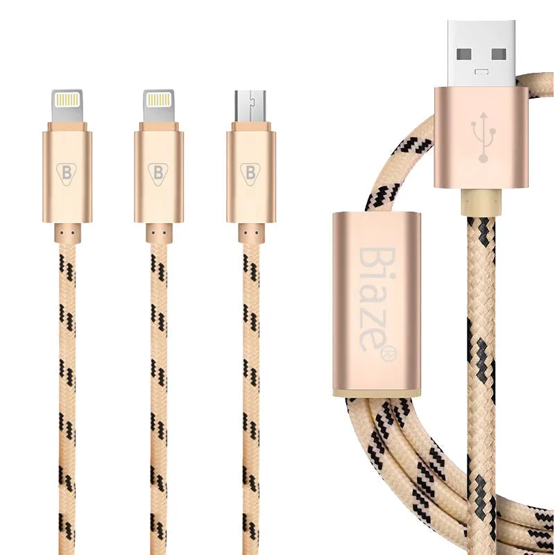 Biaze Premium Micro USB Charging Cable - Rose Gold