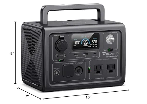 BLUETTI Portable Power Station EB3A, 268Wh LiFePO4 Battery Backup w/ 2 600W (1200W Surge) AC Outlets, Recharge from 0-80% in 30 Min., Solar Generator for Outdoor Camping (Solar Panel Optional)