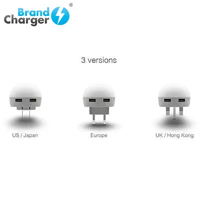 BrandCharger Glow2 Wall Plug USB Charger with Night light