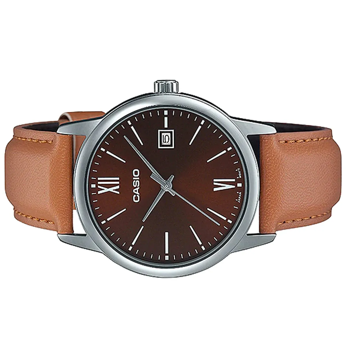 Casio MTP-V002L-5B3 Brown Leather Strap Watch for Men