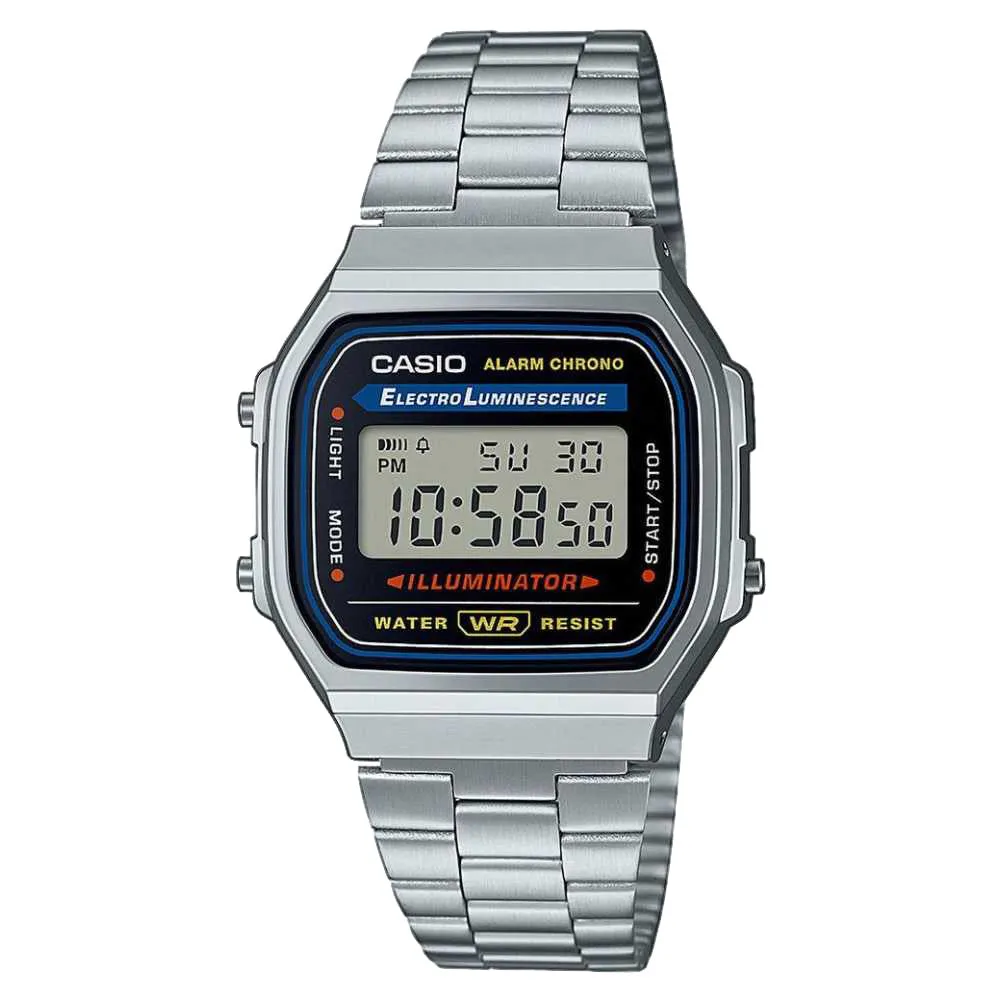 Casio Watch Digital Vintage Silver A168WA-1WDF