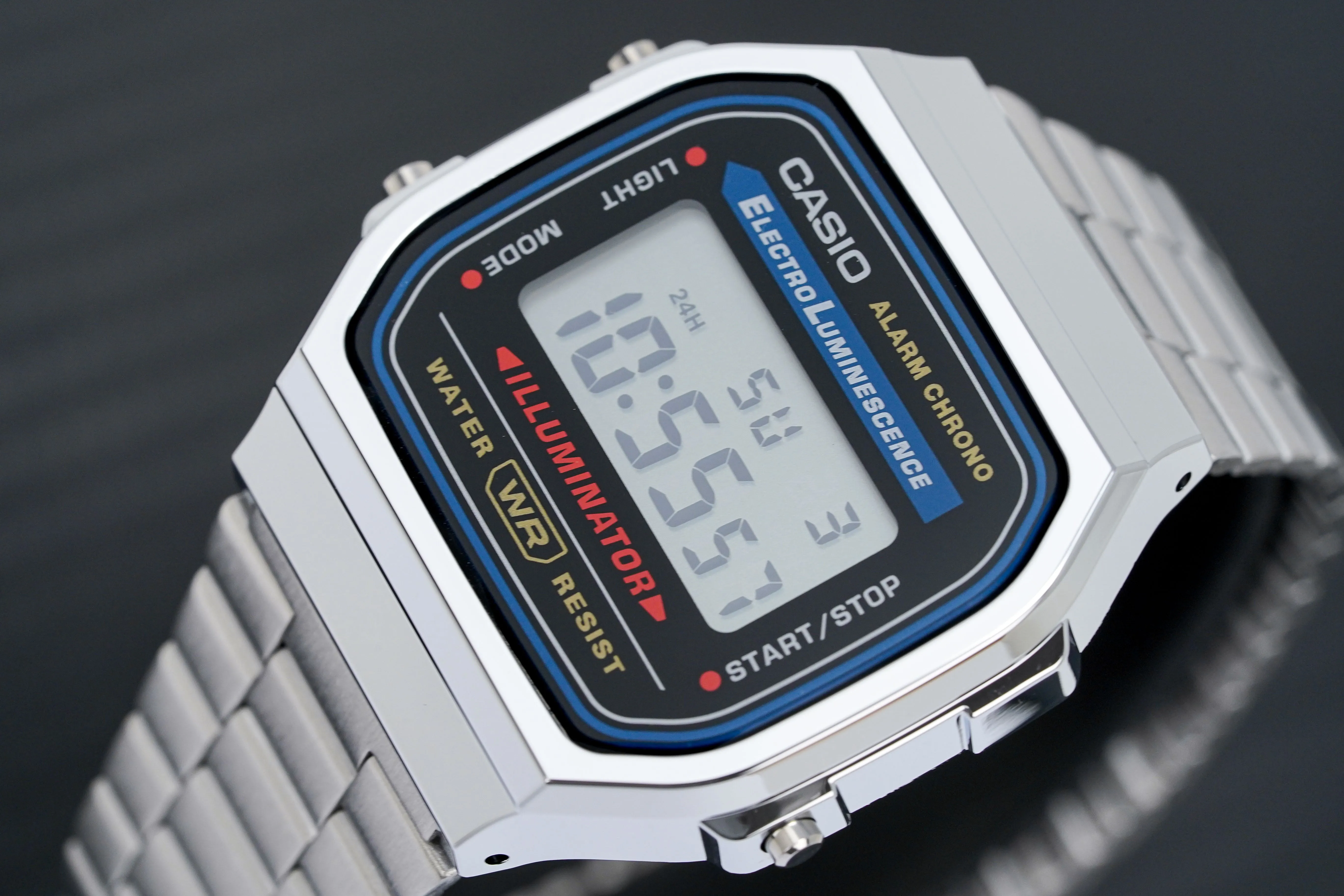 Casio Watch Digital Vintage Silver A168WA-1WDF