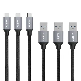 CB-CMD1 1M USB A To USB C Quick Charge 3.0 Durable Braided Nylon Cable (3 Pack)