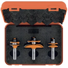 CMT 3 Piece Junior Raised Panel Carbide Tipped Router Bit Sets With Backcutters