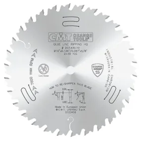 CMT Orange Chrome 10” Carbide Heavy Duty Glue Joint Rip Saw Blade, 30 Teeth, Triple Chip Grind (TCG)  0.126” Kerf 203.630.10