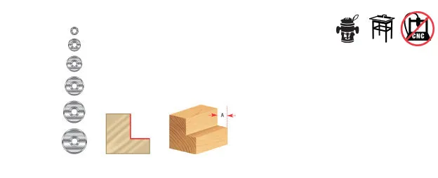 Collar for Superabbet Router Bit | 1 9⁄32 Dia x 23⁄64 - 7⁄64 Rabbet Depth | 67412 | 738685674123