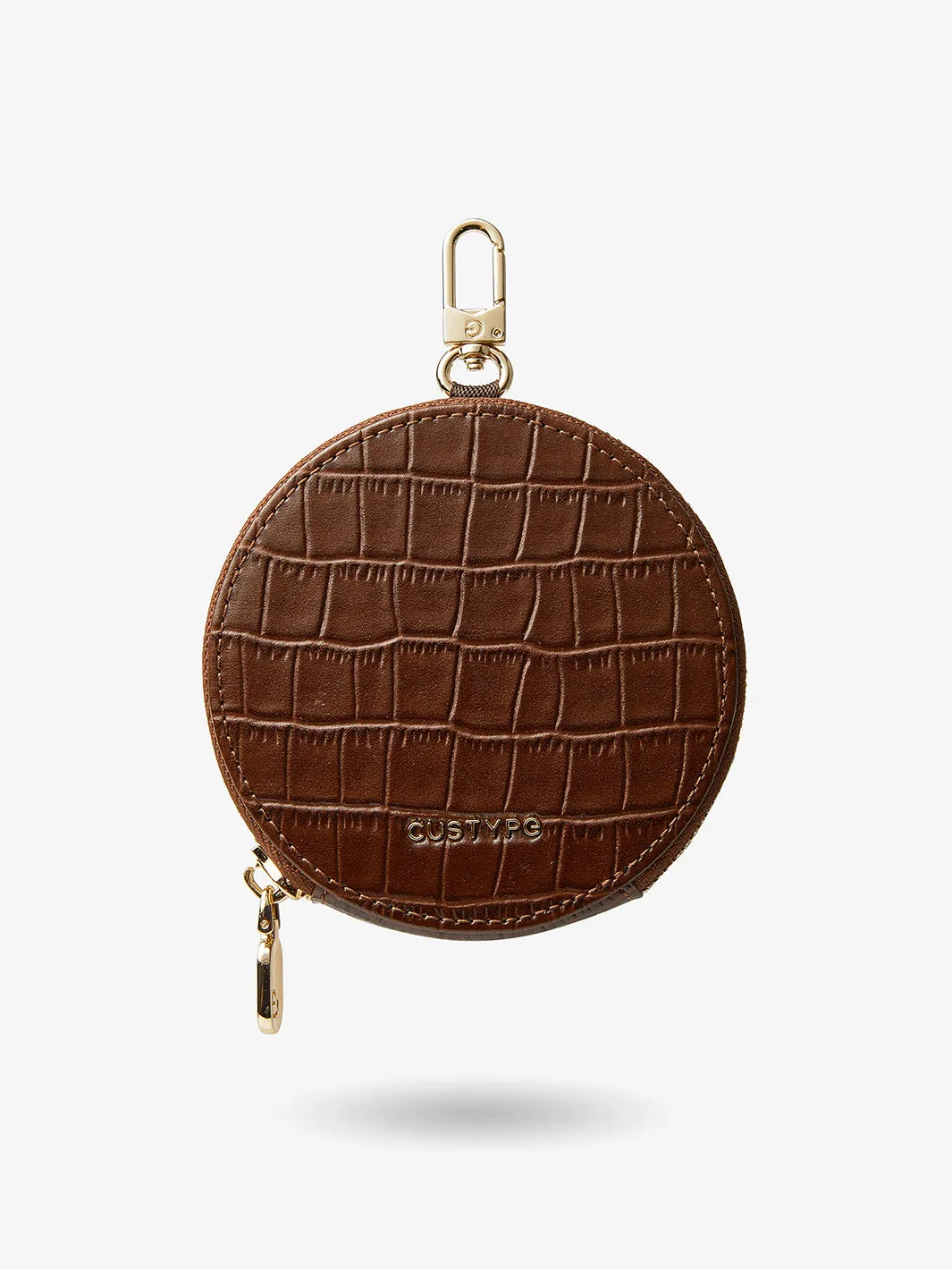 Crocodile Craft Set- Detachable Wireless Charging Crossbody Wallet Phone Case Round Pouch Set