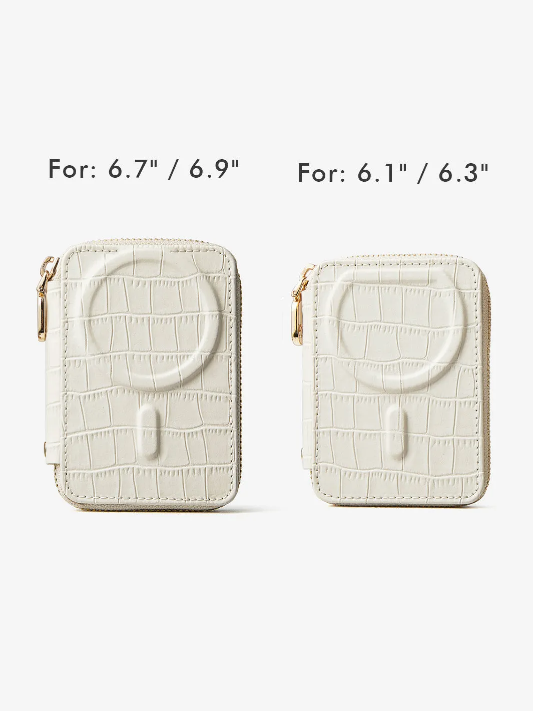 Crocodile Craft Set- Detachable Wireless Charging Crossbody Wallet Phone Case Round Pouch Set