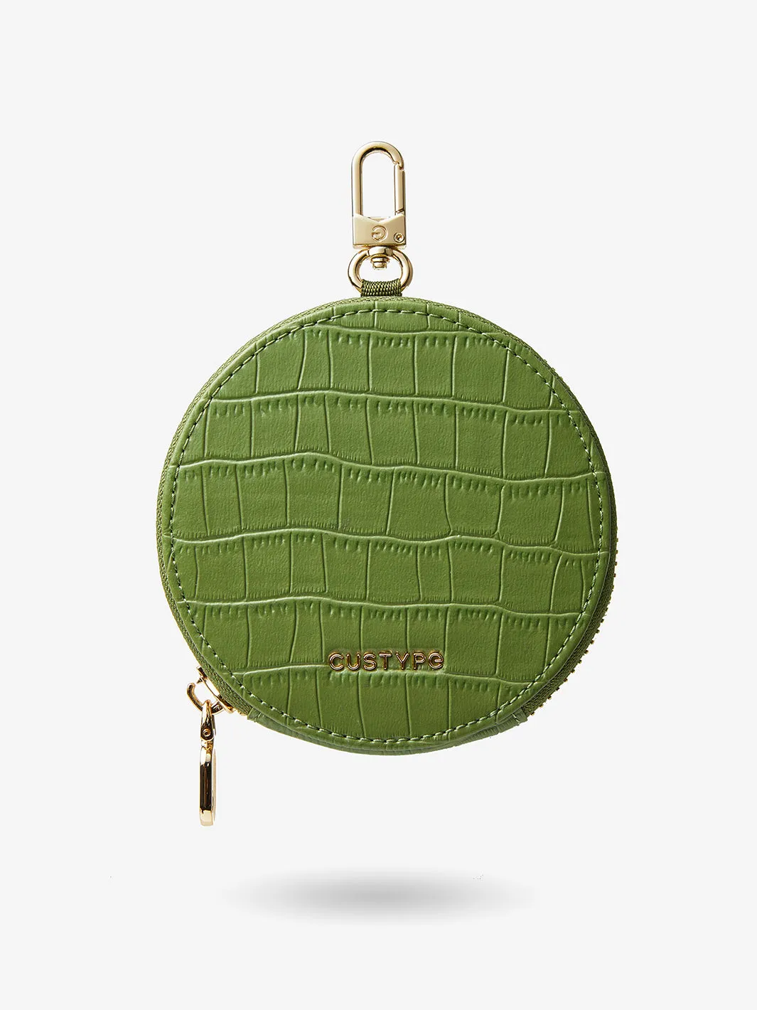 Crocodile Craft Set- Detachable Wireless Charging Crossbody Wallet Phone Case Round Pouch Set