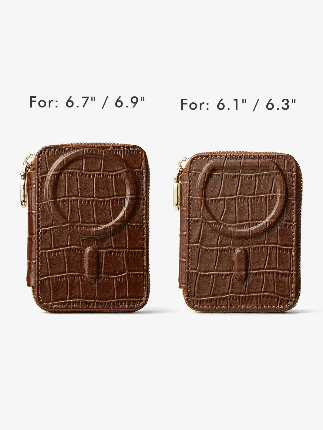 Crocodile Craft Set- Detachable Wireless Charging Crossbody Wallet Phone Case Round Pouch Set