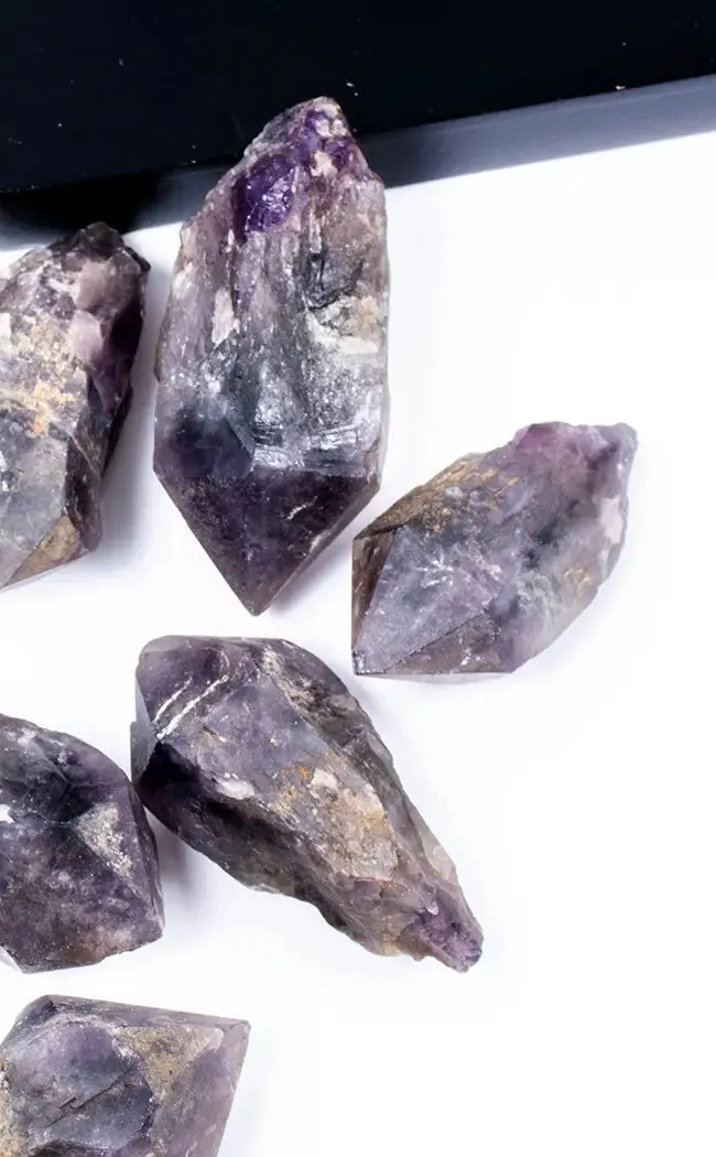 Dark Amethyst Rough Dragons Tooth Points