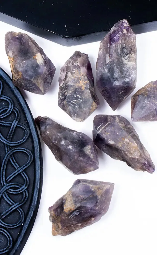 Dark Amethyst Rough Dragons Tooth Points