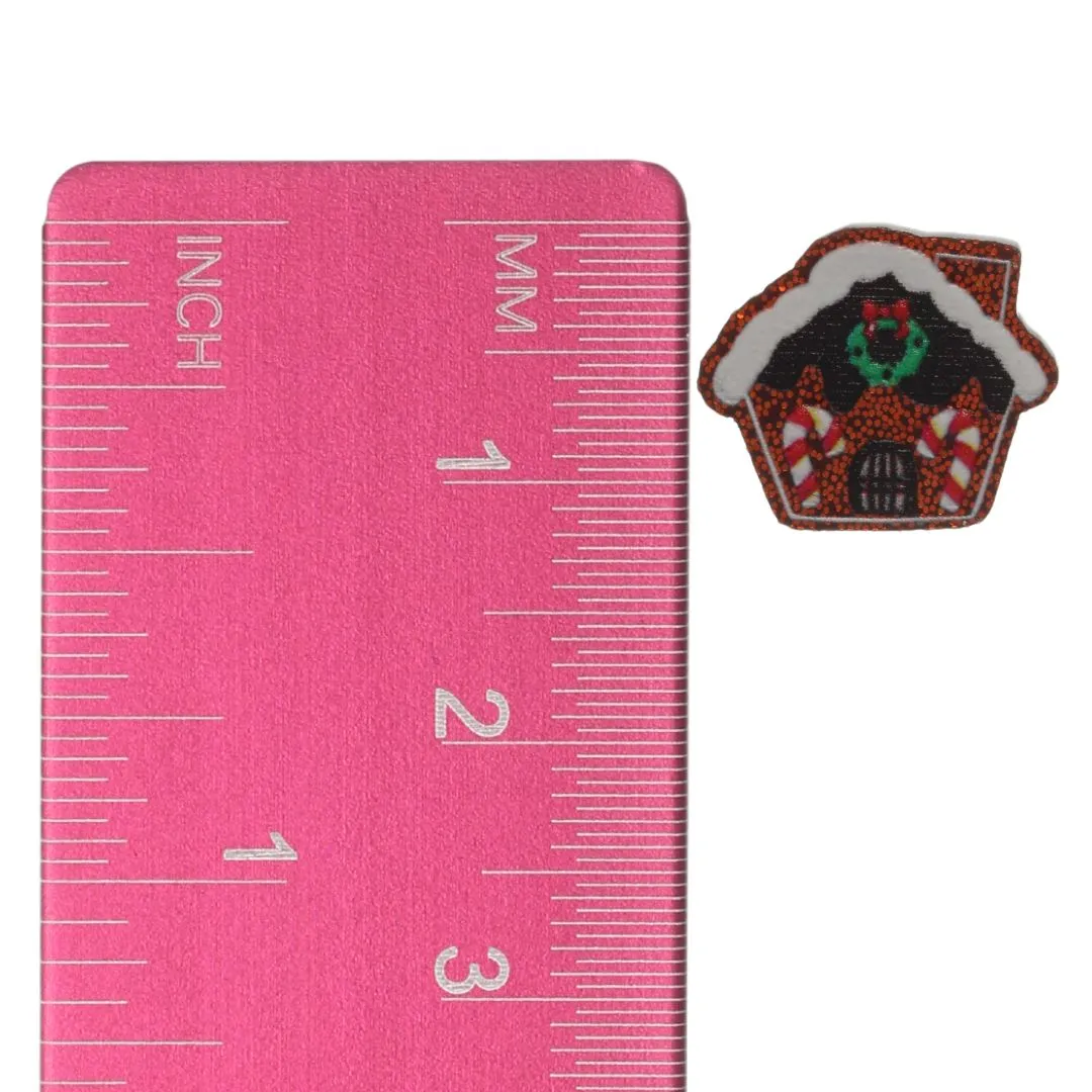 Decorated Gingerbread House Studs Hypoallergenic Earrings for Sensitive Ears Made with Plastic Posts