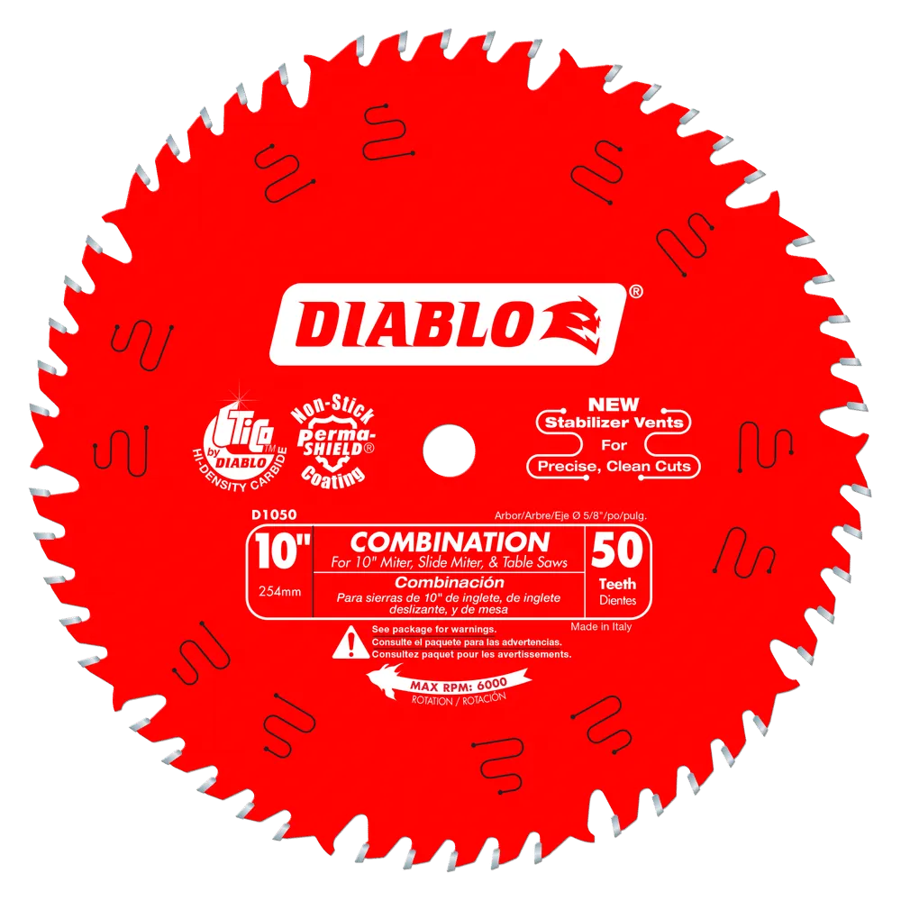 DIABLO 10 in. x 50 Tooth Combination Saw Blade (D1050X)