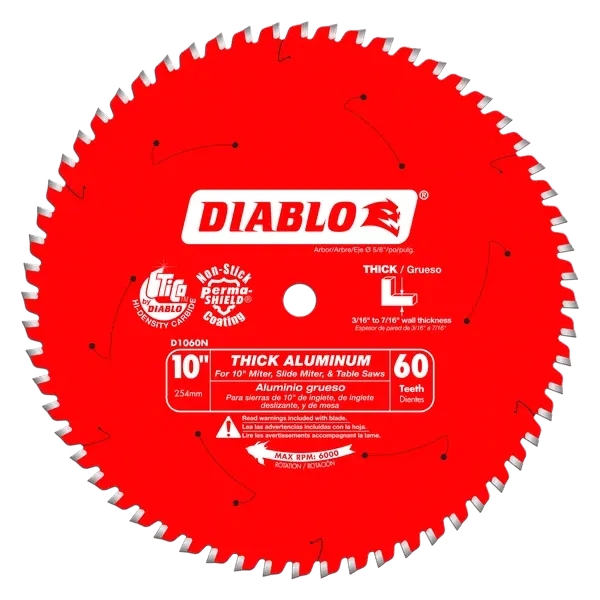 Diablo | 10" x 60-Teeth Saw Blade for Thick Aluminum