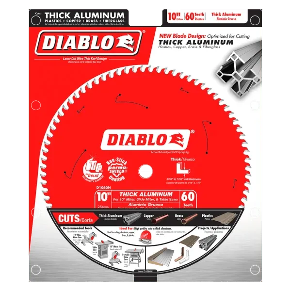 Diablo | 10" x 60-Teeth Saw Blade for Thick Aluminum