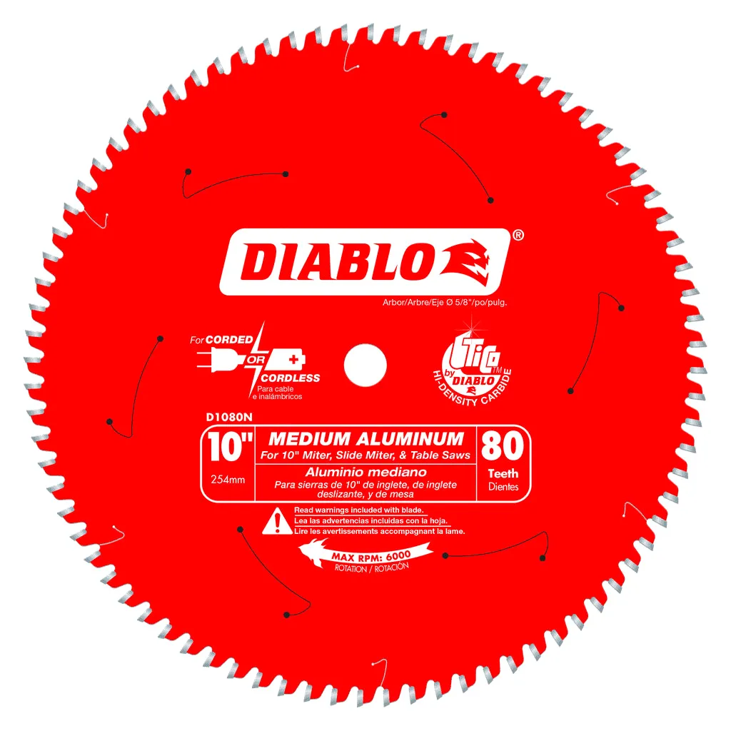 Diablo 10" x 80-T Saw Blade for Medium Aluminum