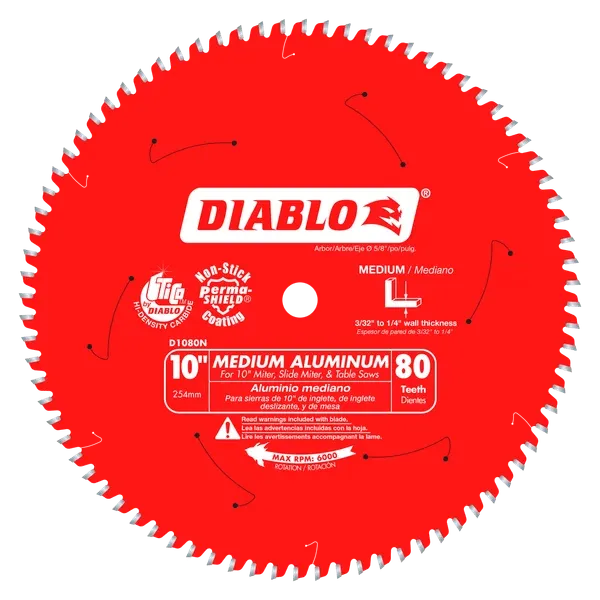 Diablo | 10" x 80-Teeth Saw Blade for Medium Aluminum