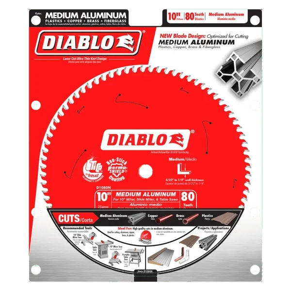 Diablo | 10" x 80-Teeth Saw Blade for Medium Aluminum