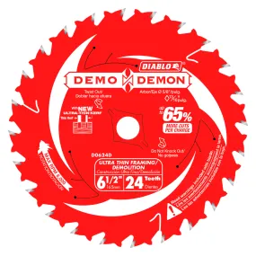 Diablo 6-1/2" x 24-Teeth Demo Demon Ultra-Thin Framing/Demolition Saw Blade for Wood